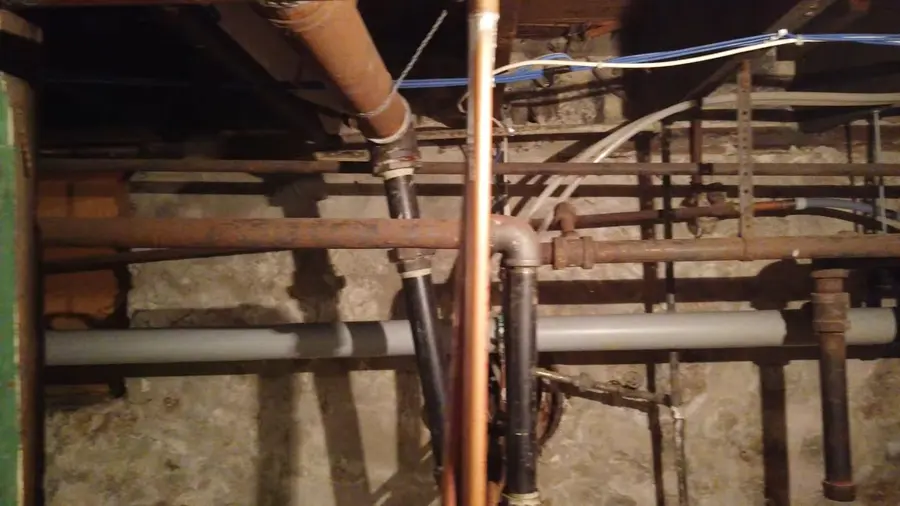 Residential plumbing repair scene with tools, pipe, or service equipment during a plumbing service visit in Glendale