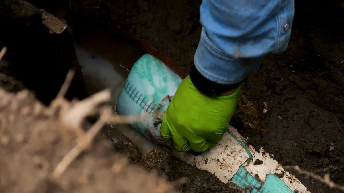 Trenchless sewer repair equipment and pipe liner work during a plumbing service visit in Chapman Woods