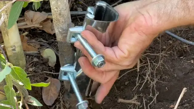 Water service line and meter connection work in soil during a plumbing service visit in La Canada Flintridge